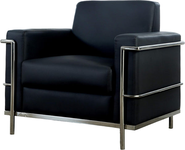 English Elm Executive Faux Leather Club Chair with Polished Chrome Frame for Modern Living Spaces B011P439044
