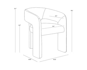 Sunpan Isidore Dining Chair - Contemporary Elegance with Curved Backrest and Clean Lines for Stylish Comfort Ernst Sandstone