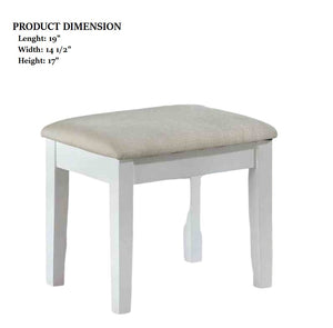 English Elm Contemporary Glam Vanity with Rhinestone Trim and Tempered Glass Top, High Gloss Finish, Illuminated Appeal White 27 L x 23 W x 32 H B2741S00683