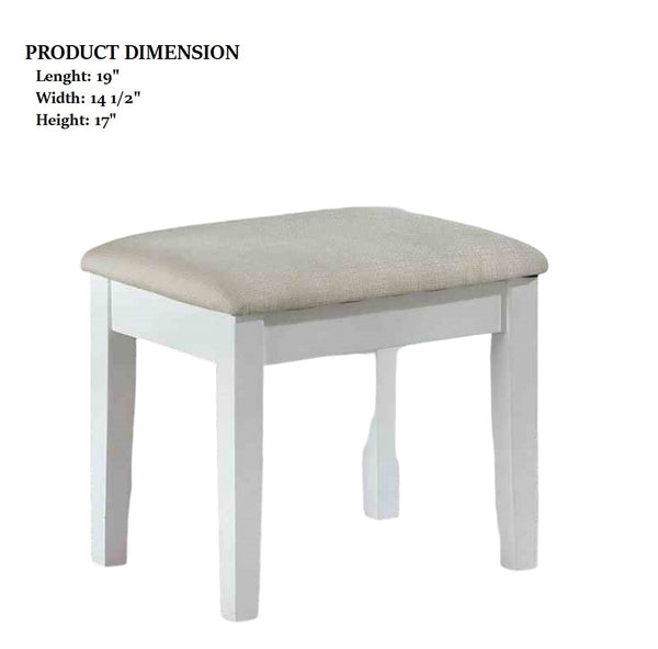 English Elm Contemporary Glam Vanity with Rhinestone Trim and Tempered Glass Top, High Gloss Finish, Illuminated Appeal White 27 L x 23 W x 32 H B2741S00683