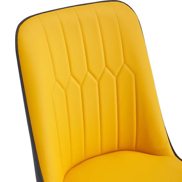 English Elm Table Set: Luxurious 71" Pandora Patterned Glass Dining Table With Golden Legs & 8 Chic Pu Chairs W1151S03245-GIGA