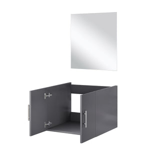 English Elm Dark Grey Single Bath Vanity Set With 18" Mirror - Modern Compact Design For Stylish Bathrooms B2731S00530