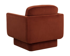 Sunpan Everton Lounge Chair - Classic Comfort with U-Shaped Arms and Floating Design for Modern Spaces Meg Rust
