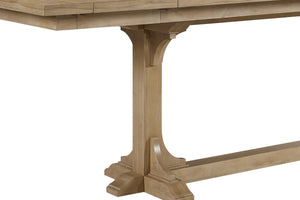 English Elm Counter Elm Veneer Table with Turned Legs and Drawer, Warm Finish, Open Shelf & Metal Rail Beige 69 L x 27.5 W x 10.5 H B2699S00093