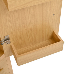 English Elm 70" Tall Pantry Cabinet Rubberwood Legs Three Drawers Six Door Shelves Kitchen Storage Natural N762P326960N