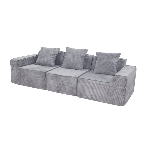 English Elm Floor Corduroy Convertible Couch Bed with Pillow Back & Armrests, CertiPUR-US Foam, Machine-Washable Cover W3341P329069