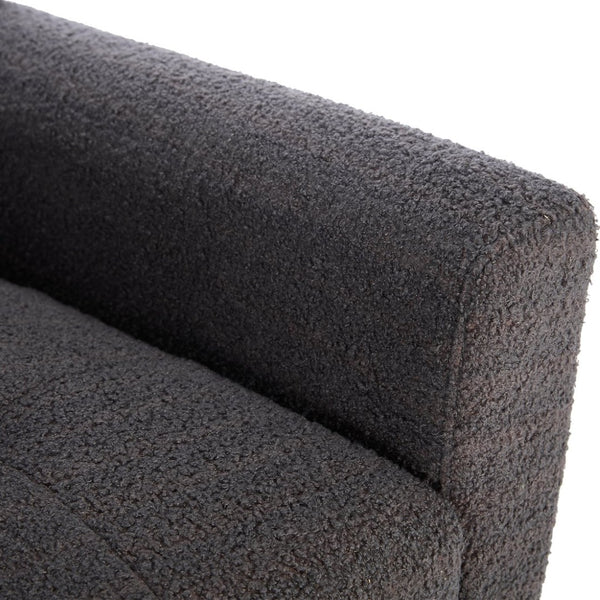 English Elm Modern Pu Leather Ergonomic Accent Chair with Padded Arms and Matte Black Legs Grey W676P172469