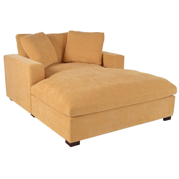 English Elm Mirod Oversized Chaise Lounge with Birch Legs Pillow Back Polyester Upholstered Seating Yellow N760P196662Y