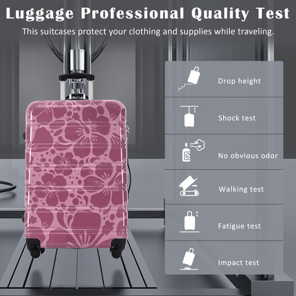 English Elm Hardshell Polycarbonate Luggage Set Three Piece Tsa Lock Spinner Travel Suitcases Pink Purple N732P306618H