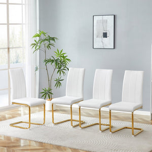 English Elm A Set of 2 Glam Faux Alligator Pvc Barstools with Crystal Buckle Detail Gold,White W1512P491836