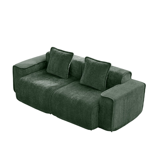 English Elm Harrison Modular Velvet Sofa In Rich Green – Plush, Stylish Sectional For Ultimate Comfort & Flexibility W3041P386596