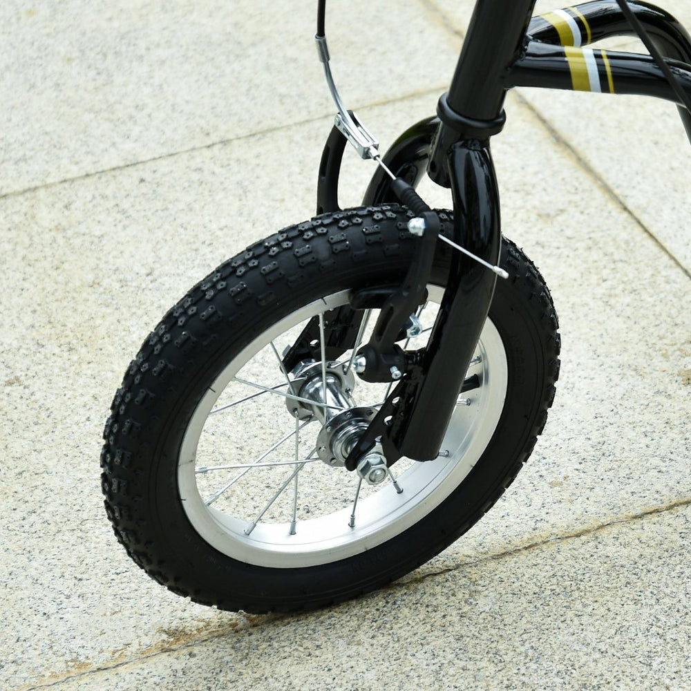 English Elm Aosom Youth Scooter Steel Frame Dual Caliper Brakes Inflatable Tire Kids Ride Black W2225P217067