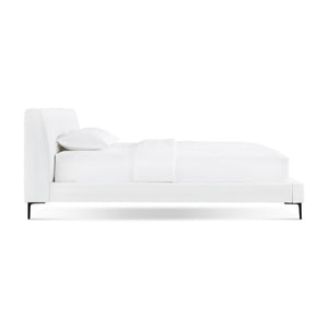 English Elm Brooke King Platform Bed Woven Upholstery Foam Padded Mid-century Matte Steel Legs B353S00011