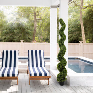 English Elm 6ft Spiral Topiary Faux Boxwood Potted Trees Uv Resistant Outdoor Porch Patio Set of 2 W2945P279013