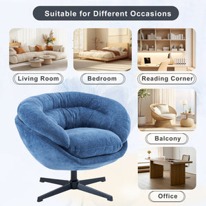 English Elm Christopher Knight Home® - Modern Chenille Office Chair 360° Swivel Accent Seat with Plush Upholstery, Compact Cozy Reading Spot Antique Navy Blue N817P207777N