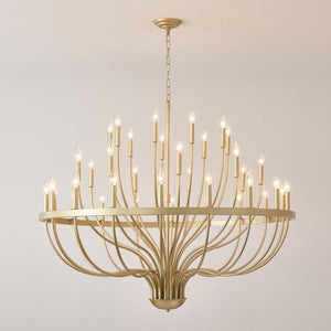 English Elm 36-light Matte Black Iron Candle Chandelier Farmhouse Industrial Style for Large Dining Rooms W5008P464950