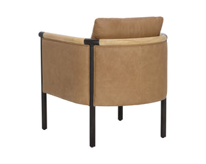 Sunpan Wilder Lounge Chair - Stylish Comfort with Two-Tone Armrests and Durable Performance Fabric Design Ludlow Sesame Leather