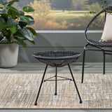 Christopher Knight Home® - Noble House - Nusa Outdoor Modern Faux Rattan Side Table with Tempered Glass Top