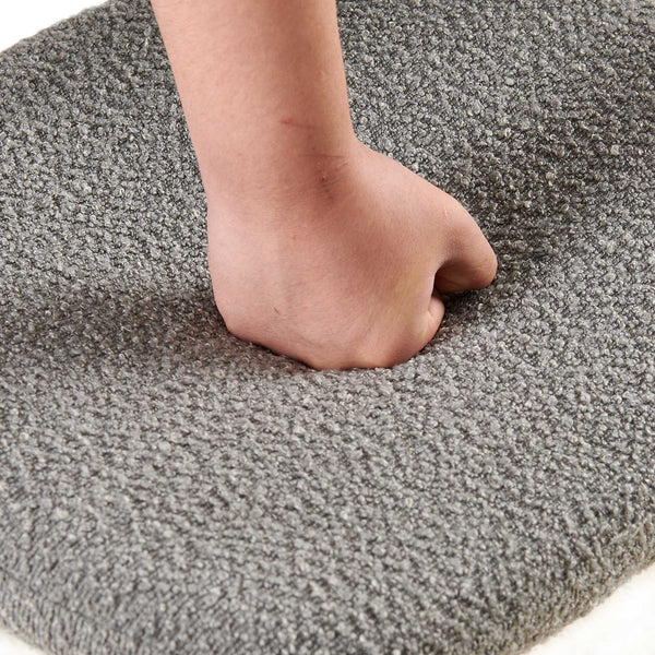 English Elm Grey Boucle Dining Chairs Set Of 4 - Mid-Century Modern Upholstered Chairs With Sleek Black Legs W1164P195045