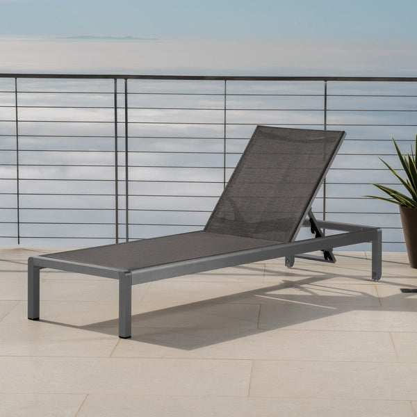 English Elm Christopher Knight Home® - Cape Coral Chaise Lounge - Adjustable Grey Pool Chair With Durable Frame & Water-Resistant Cushion 57592.00GRY