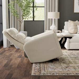 English Elm Faux Power Lift Chair with Premium Faux Leather, USB Charging, Side Pockets & Quiet Motor Recline Off White B339P409531