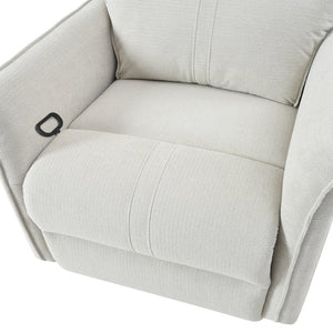 English Elm 360° Swivel Rocker Recliner Chair with Pull-Ring Recline, 360° Swivel, Rocking Comfort for Living Spaces Gray W1028S00049