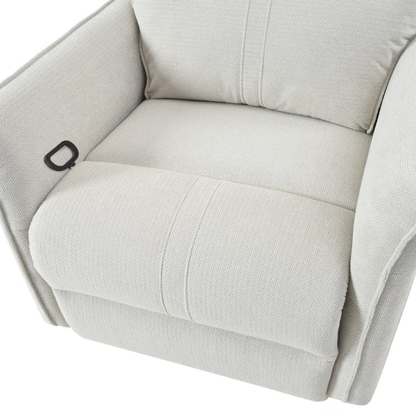 English Elm 360° Swivel Rocker Recliner Chair with Pull-Ring Recline, 360° Swivel, Rocking Comfort for Living Spaces Gray W1028S00049