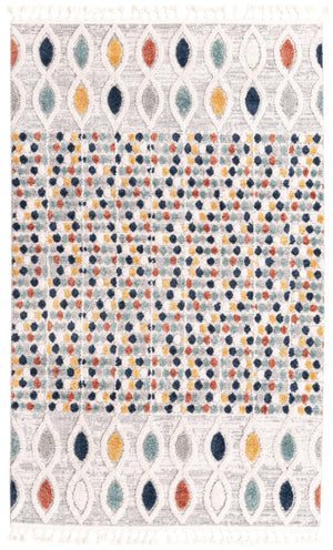 Unique Loom Cherokee Asheville Machine Made Geometric Rug Multi, Green/Ivory/Navy Blue/Yellow/Gray 5' 3" x 8' 0"