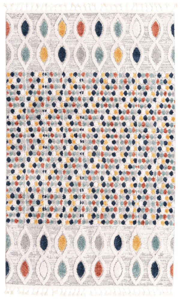 Unique Loom Cherokee Asheville Machine Made Geometric Rug Multi, Green/Ivory/Navy Blue/Yellow/Gray 5' 3" x 8' 0"