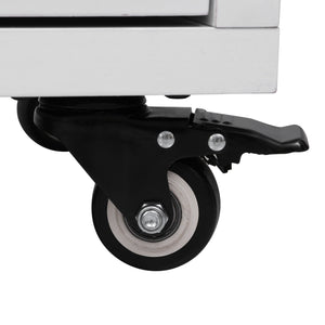 English Elm K&K 56.5" Kitchen Island with Drop Leaf, Embossed Vertical Stripe Barn Doors, Wheels & Charging Hub White N707P263094W