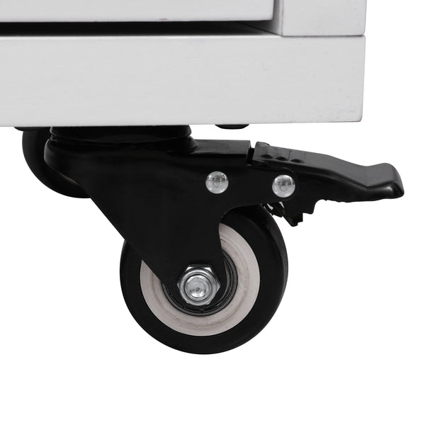 English Elm K&K 56.5" Kitchen Island with Drop Leaf, Embossed Vertical Stripe Barn Doors, Wheels & Charging Hub White N707P263094W