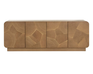 Sunpan Fauna Sideboard – Stunning Solid Oak With Mosaic Oyster-cut Veneer For A Unique, Earthy Touch Brown Wood 111790