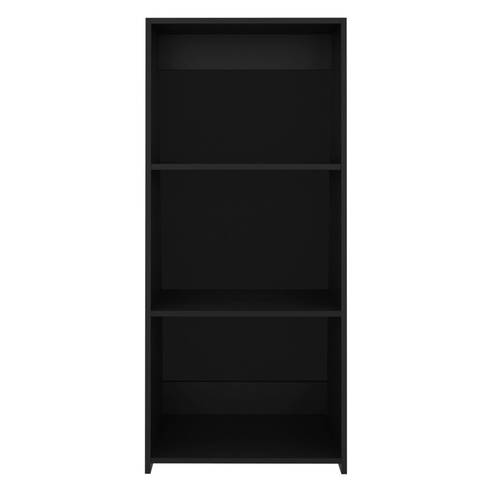 English Elm Note 47" Tall Three-Tier Ladder Bookcase Black – Space-Saving Modern Shelf for Books, Decor, Office Storage B070P254755