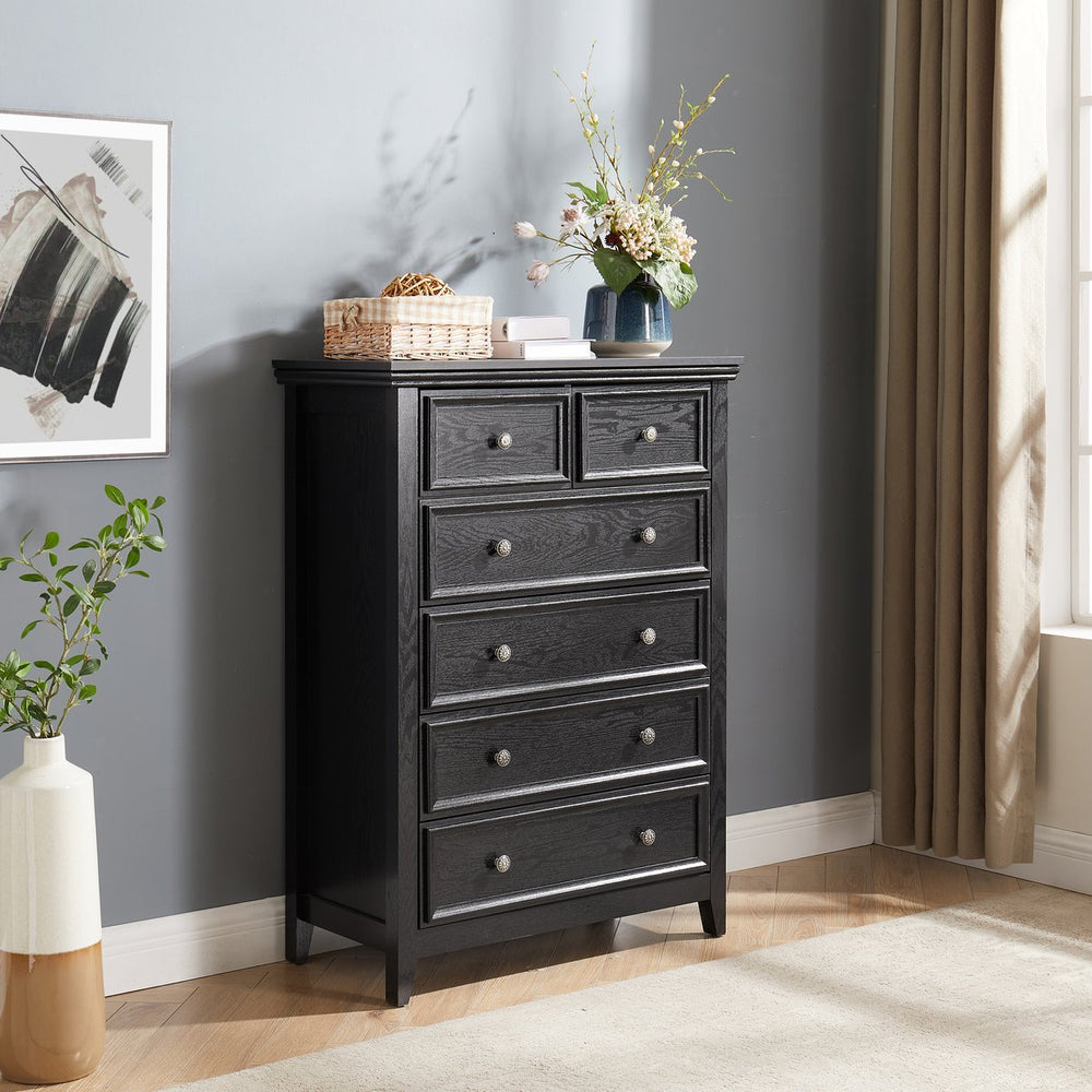 English Elm Modern 6-Drawer Dresser - Sleek Farmhouse Storage Cabinet For Bedroom & Living Room, Easy Assembly! W2275P149797