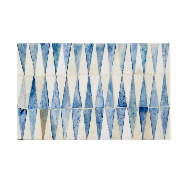 Nadene Decorative Box Set of 2 – Handcrafted Blue and Ivory Bone Storage Boxes for Coastal Decor