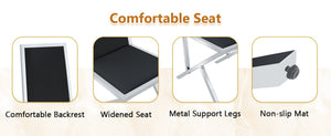 English Elm Table and Chair Set Tempered Glass Top with Silver Metal Legs Modern Luxury Dining for Four Black+Silver,Transparent W1151S04786