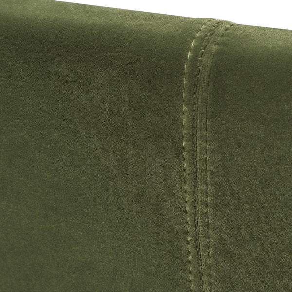 English Elm Jennifer Taylor Home - Marcella Upholstered Shelter Headboard Bed Set - King Size, Olive Green Velvet For Modern Luxury B2719P238229