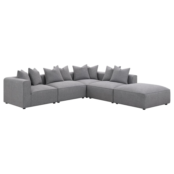 English Elm Amherst Grey Corner Chair With Accent Pillow - Modern Comfort, Versatile Design For Any Space B062P358231