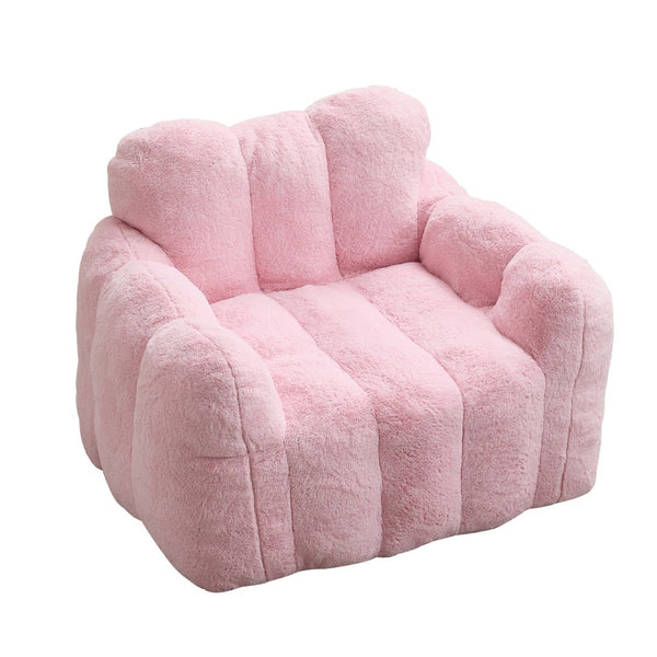 English Elm Lotus Oversized Bean Bag Sofa Memory Foam Filled Accent Chair for Living Room Pink W2311P457273