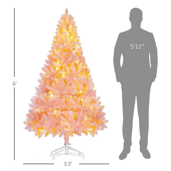 English Elm Artificial Pink Holiday Tree with 250 Warm Led Lights and 1000 Full Branch Tips T3971P419018