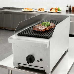 English Elm 12 Inch Single Burner Countertop Gas Charbroiler with Lava Rock and Cast Iron Grates W5057P394260