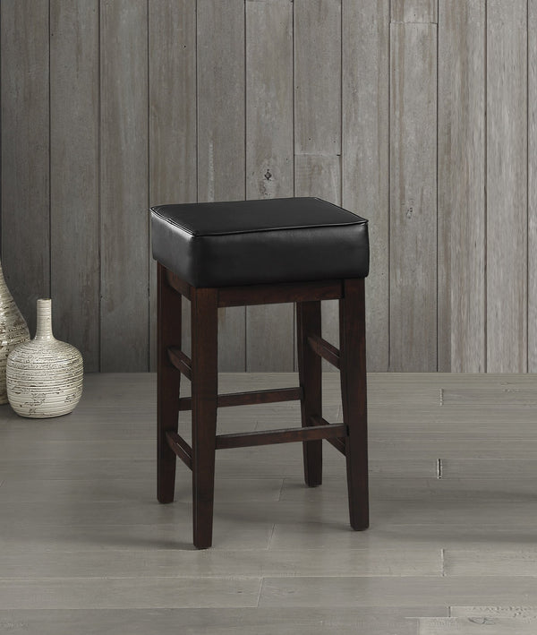 English Elm Transitional Counter Height Stool Set of 2 with Faux Leather Square Seat and Solid Wood Frame, 24-inch Black,Espresso 31.75 L x 17 W x 13 H B011P231742