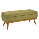 OSP Home Furnishings Katheryn Storage Bench Green Fabric