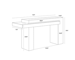 Sunpan Herriot Console Table – Stunning Contemporary Design with Unique Concrete Finish for Indoor & Outdoor Use Dark Brown / Grey
