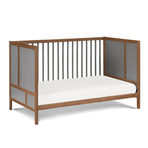 English Elm Pixie Finn 3-in-1 Convertible Crib with Island Design, Solid Wood, Low Profile, 3 Mattress Heights Walnut Brown B022P204874