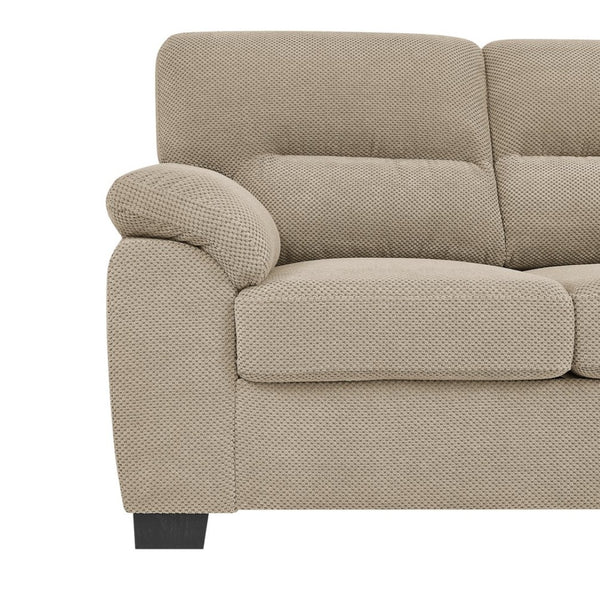 English Elm 3-seater Track Arm Sofa Tufted Textured Fabric Couch for Modern Living Rooms Camel W5568S00011