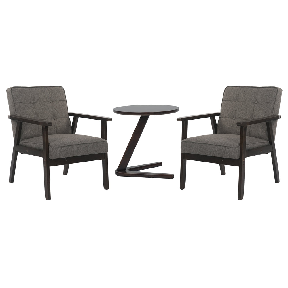 English Elm Hengming Leisure Chair Set With Thick Cushions & Wooden Coffee Table For Stylish Comfort Anywhere W212P156164