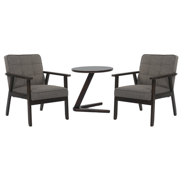 English Elm Hengming Leisure Chair Set With Thick Cushions & Wooden Coffee Table For Stylish Comfort Anywhere W212P156164