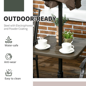 English Elm Outsunny 19" Portable Beach Umbrella Table Tray - Lightweight, Rust-Resistant, Easy Installation For Outdoor Fun W2225P200393-GIGA