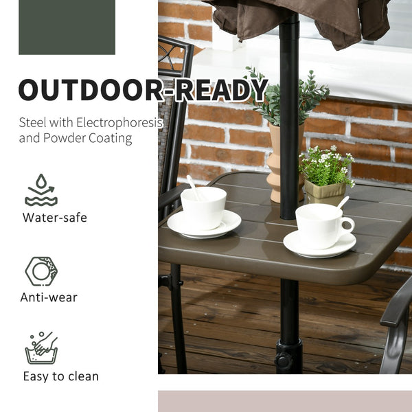 English Elm Outsunny 19" Portable Beach Umbrella Table Tray - Lightweight, Rust-Resistant, Easy Installation For Outdoor Fun W2225P200393-GIGA